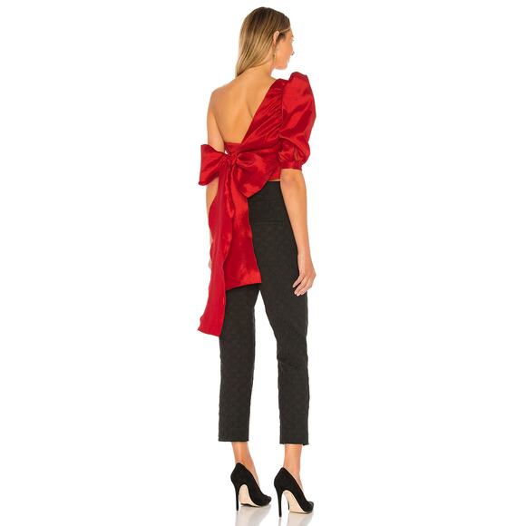 NBD Red One Shoulder Top XS Cocktail Party Designer Taffeta Revolve $188 NEW - Picture 5 of 13